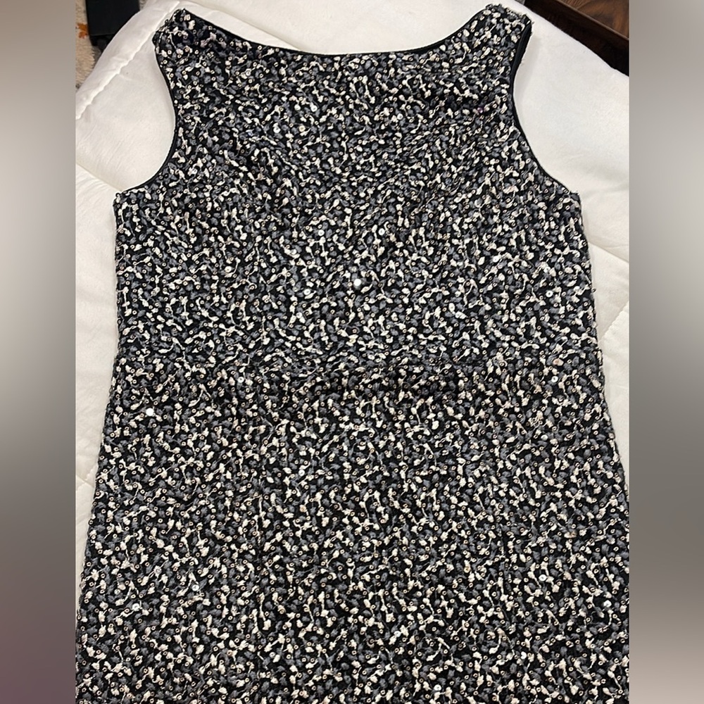 15 vintage retro 70s 80s 60s mini dress sequin black gold silver size 6-8